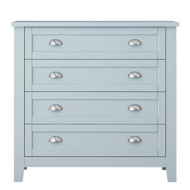 Modern Drawer Dresser with Solid Wood Frame and Retro Shell Handle