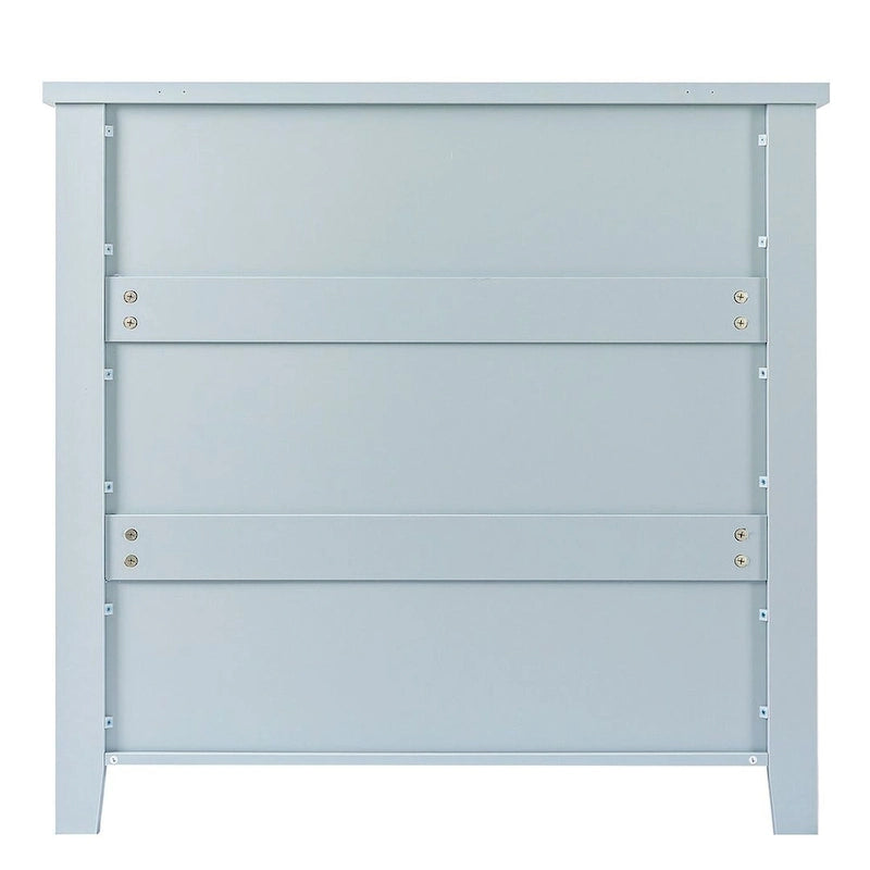 Modern Drawer Dresser with Solid Wood Frame and Retro Shell Handle