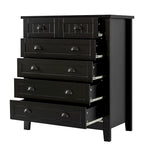 Modern Drawer Dresser with Solid Wood Frame and Retro Shell Handle