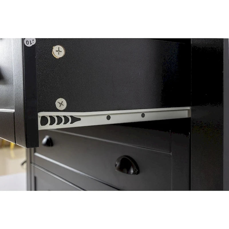 Modern Drawer Dresser with Solid Wood Frame and Retro Shell Handle