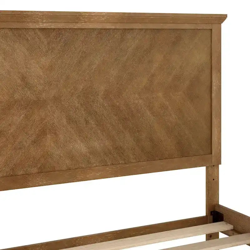 Solid Wood Platform Bed Frame with Headboard and Footboard