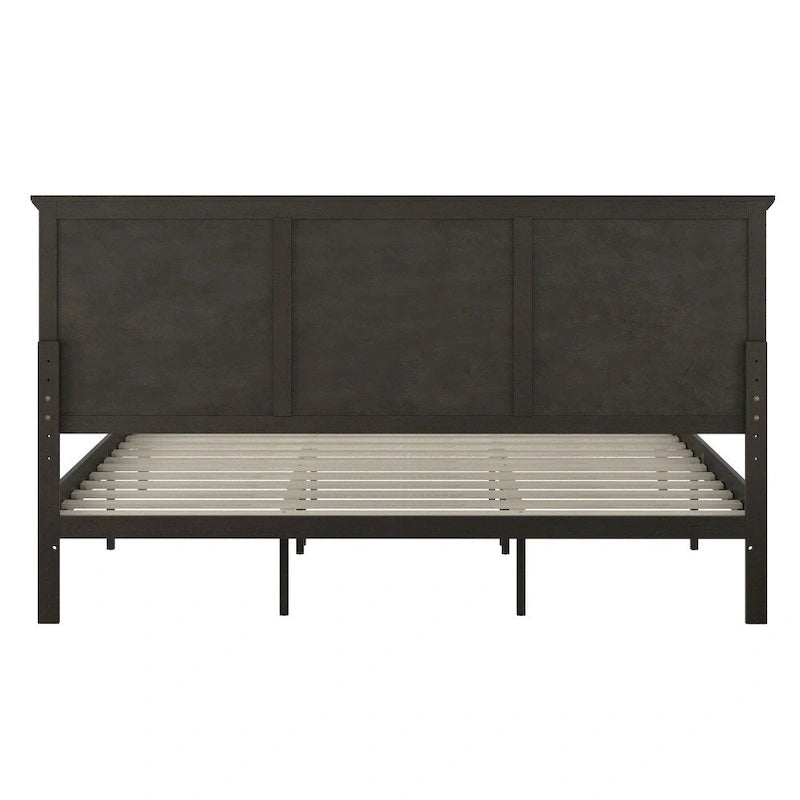 Solid Wood Platform Bed Frame with Headboard and Footboard