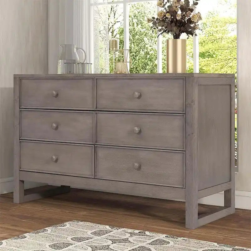 47.8 L Rustic Wooden Dresser Chest of Drawers for Bedroom