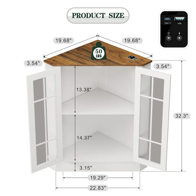 20Wide Corner Storage Cabinet - N/A