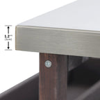 Outdoor kitchen island with rolling cart and stainless steel top