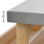 Outdoor kitchen island with rolling cart and stainless steel top