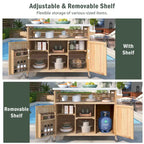 Outdoor kitchen island with rolling cart and stainless steel top