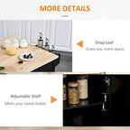 Mobile Kitchen Island with Drop Leaf