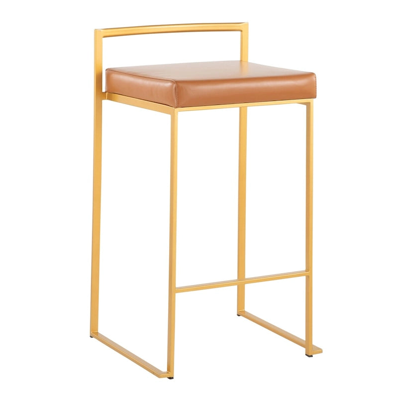 Silver Orchid Forrest Gold Stackable Fully Welded Counter Stool (Set of 3)
