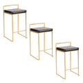 Silver Orchid Forrest Gold Stackable Fully Welded Counter Stool (Set of 3)