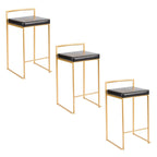 Silver Orchid Forrest Gold Stackable Fully Welded Counter Stool (Set of 3)