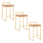 Silver Orchid Forrest Gold Stackable Fully Welded Counter Stool (Set of 3)