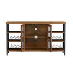 Industrial Wine Bar Cabinet, Liquor Storage Credenza, Sideboard with Wine Racks & Stemware Holder 55.12'w x 13.78'd x 30.31' h