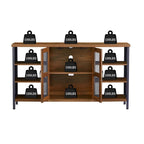 Industrial Wine Bar Cabinet, Liquor Storage Credenza, Sideboard with Wine Racks & Stemware Holder 55.12'w x 13.78'd x 30.31' h
