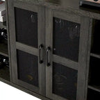 Industrial Wine Bar Cabinet, Liquor Storage Credenza, Sideboard with Wine Racks & Stemware Holder 55.12'w x 13.78'd x 30.31' h