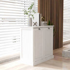 33 White Tilt-Out Laundry Sorter Cabinet with Two-Compartment