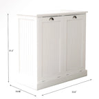 33 White Tilt-Out Laundry Sorter Cabinet with Two-Compartment