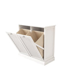 33 White Tilt-Out Laundry Sorter Cabinet with Two-Compartment