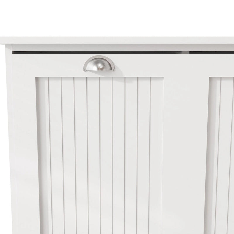 33 White Tilt-Out Laundry Sorter Cabinet with Two-Compartment
