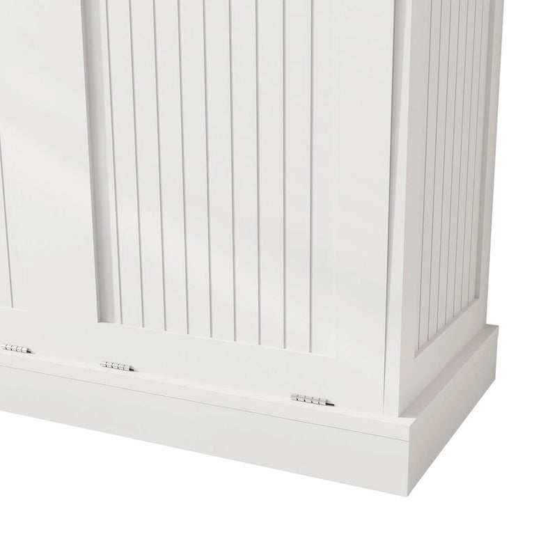 33 White Tilt-Out Laundry Sorter Cabinet with Two-Compartment