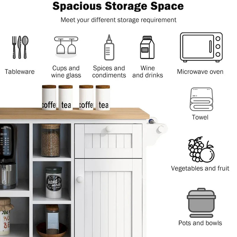 Kitchen Storage Cabinets with Solid Wood Side Cabinets, Microwave Cabinets, Buffet