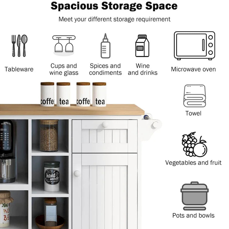 Kitchen Storage Cabinets with Solid Wood Side Cabinets, Microwave Cabinets, Buffet