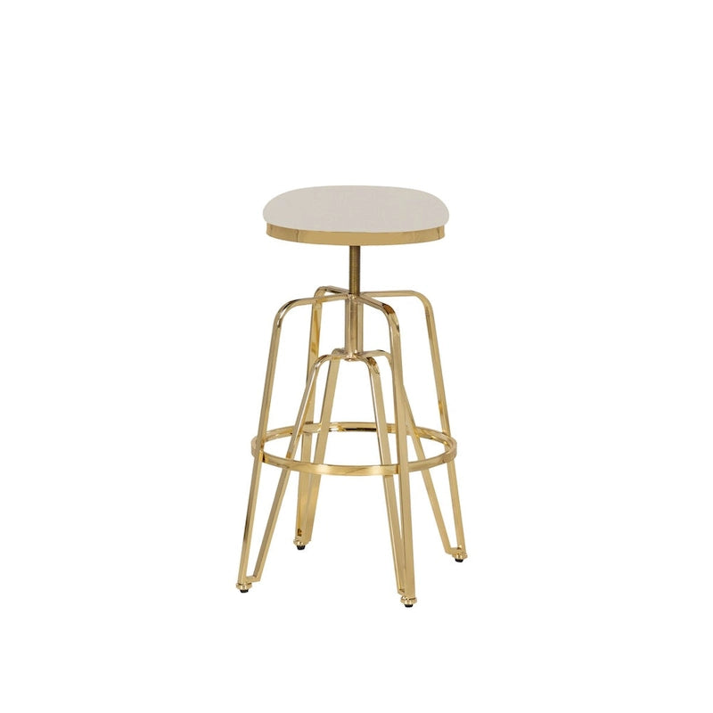Aimes Metal and Faux Leather Adjustable Backless Stool