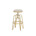 Aimes Metal and Faux Leather Adjustable Backless Stool