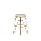 Aimes Metal and Faux Leather Adjustable Backless Stool