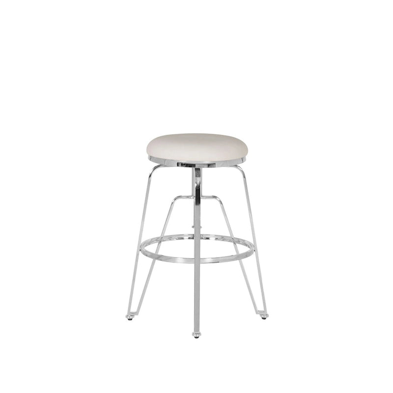 Aimes Metal and Faux Leather Adjustable Backless Stool