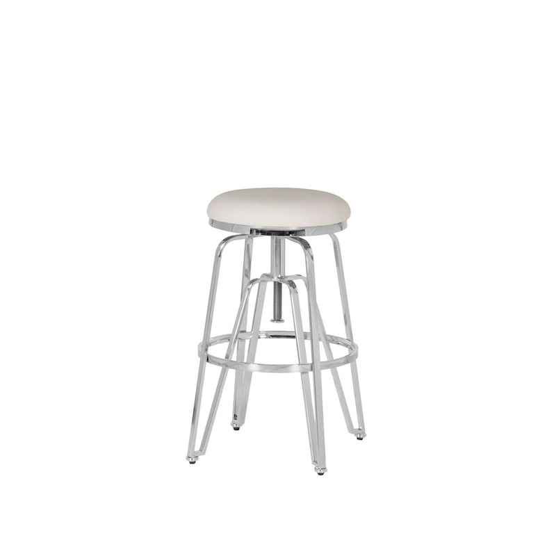 Aimes Metal and Faux Leather Adjustable Backless Stool