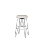 Aimes Metal and Faux Leather Adjustable Backless Stool