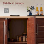 54 Rolling Kitchen Island Cart with Storage, Wood Island Table for Kitchen with 3 Drawers and Spice Rack