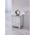 Elegant Lighting Contempo Clear Mirror 3 Drawer Cabinet