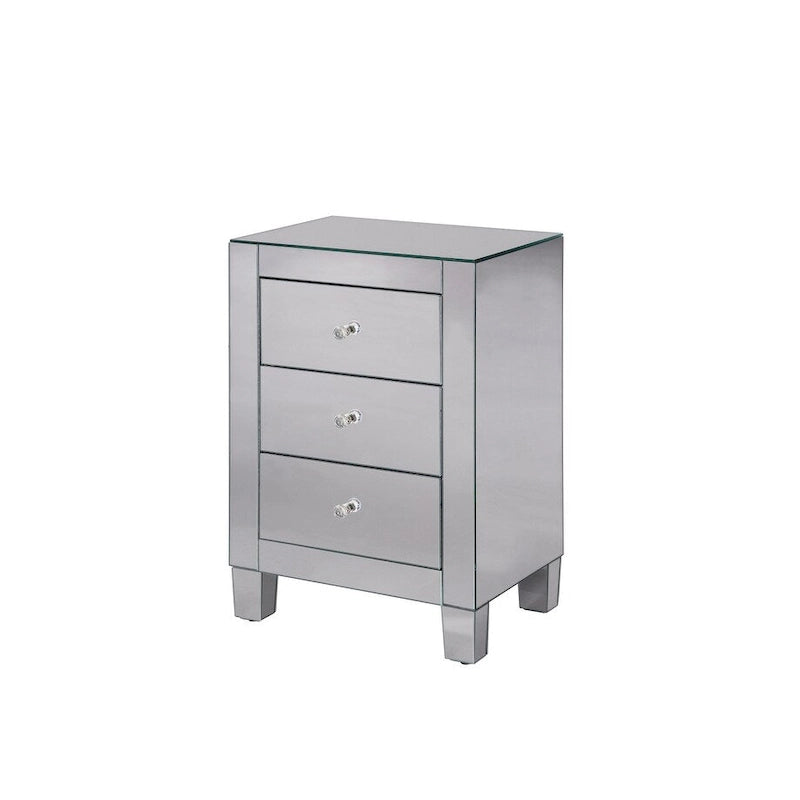 Elegant Lighting Contempo Clear Mirror 3 Drawer Cabinet