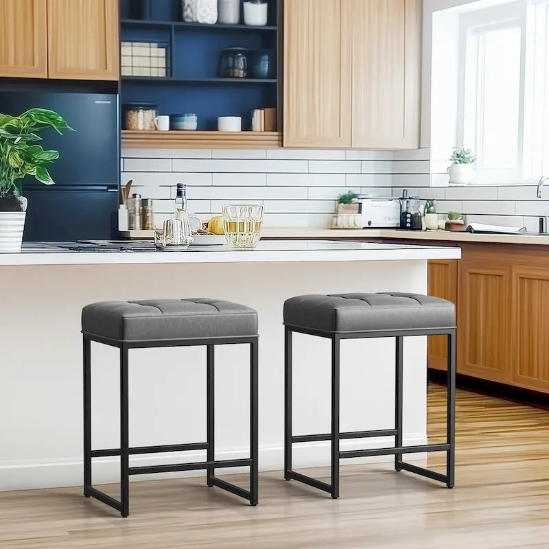 Yaheetech Modern Upholster Bar Stools for Kitchen Counter, Set of 2