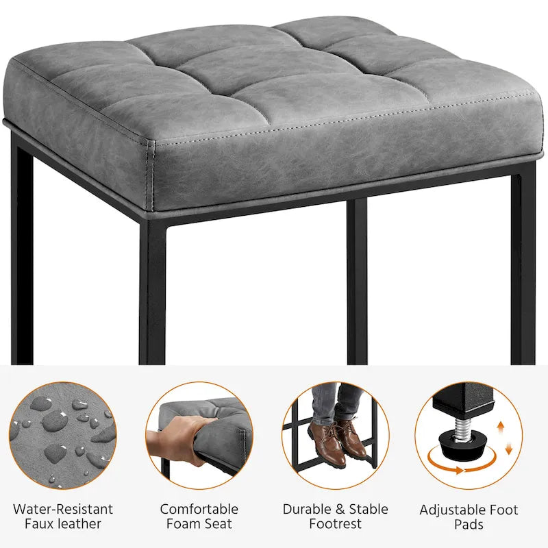 Yaheetech Modern Upholster Bar Stools for Kitchen Counter, Set of 2