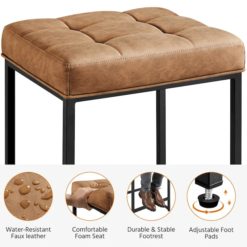 Yaheetech Modern Upholster Bar Stools for Kitchen Counter, Set of 2