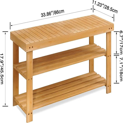 Bamboo Shoe Rack Bench