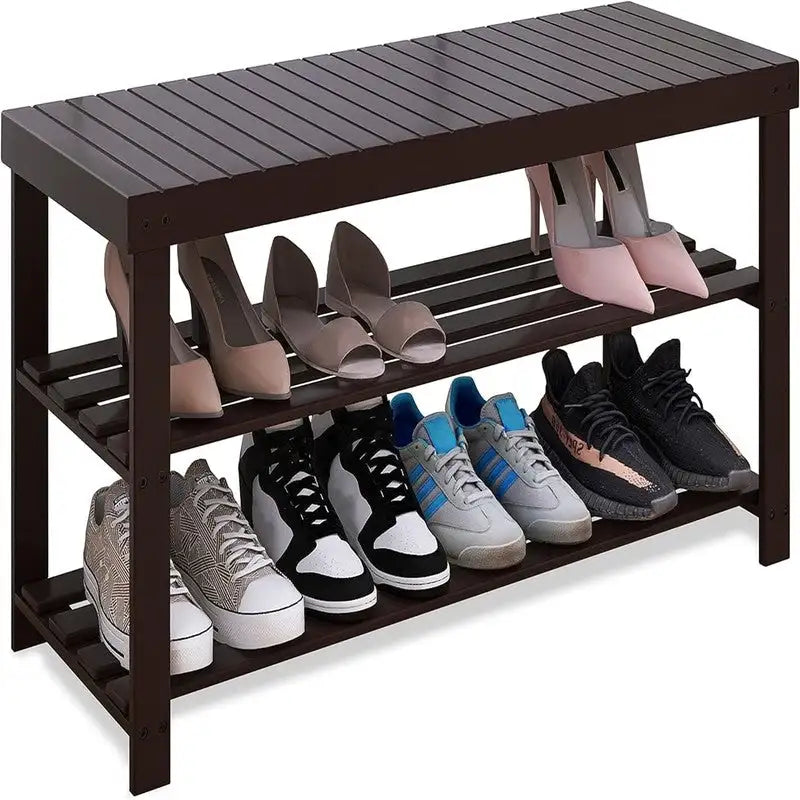 Bamboo Shoe Rack Bench