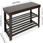 Bamboo Shoe Rack Bench