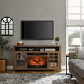 55 inch TV Media Stand with Electric Fireplace KD Inserts Heater