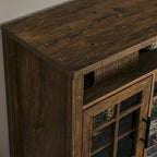 55 inch TV Media Stand with Electric Fireplace KD Inserts Heater