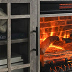 55 inch TV Media Stand with Electric Fireplace KD Inserts Heater