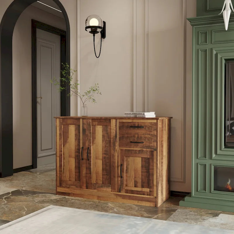 Modern Wood Buffet ,Sideboard with 3 Doors and 2 Drawers