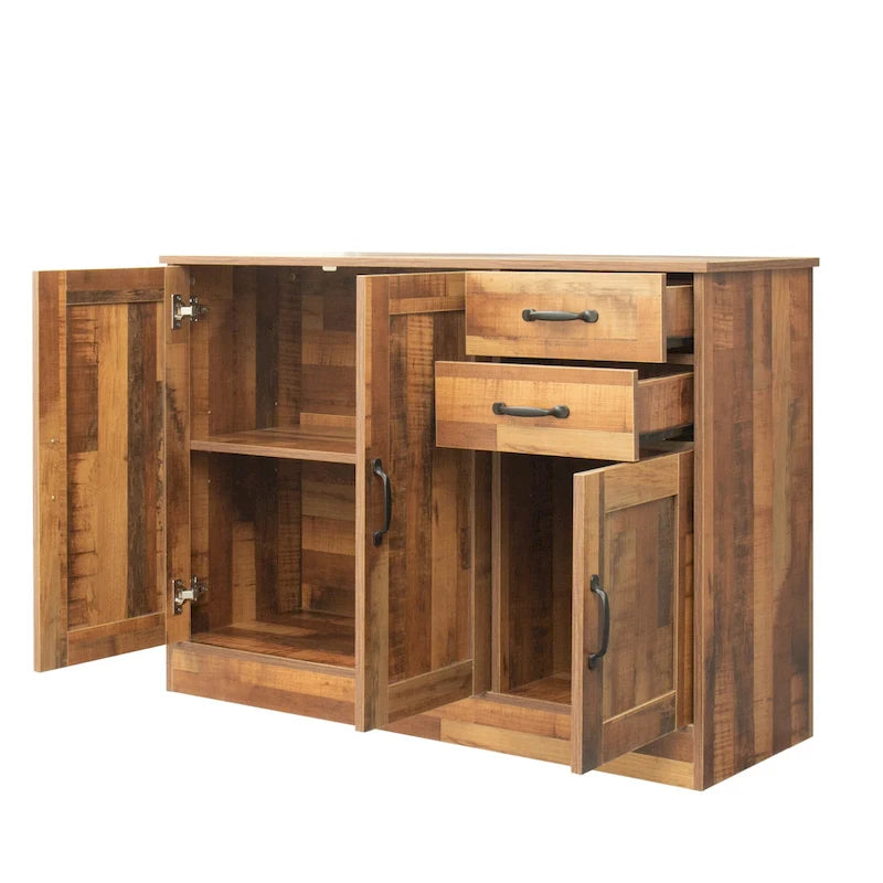 Modern Wood Buffet ,Sideboard with 3 Doors and 2 Drawers