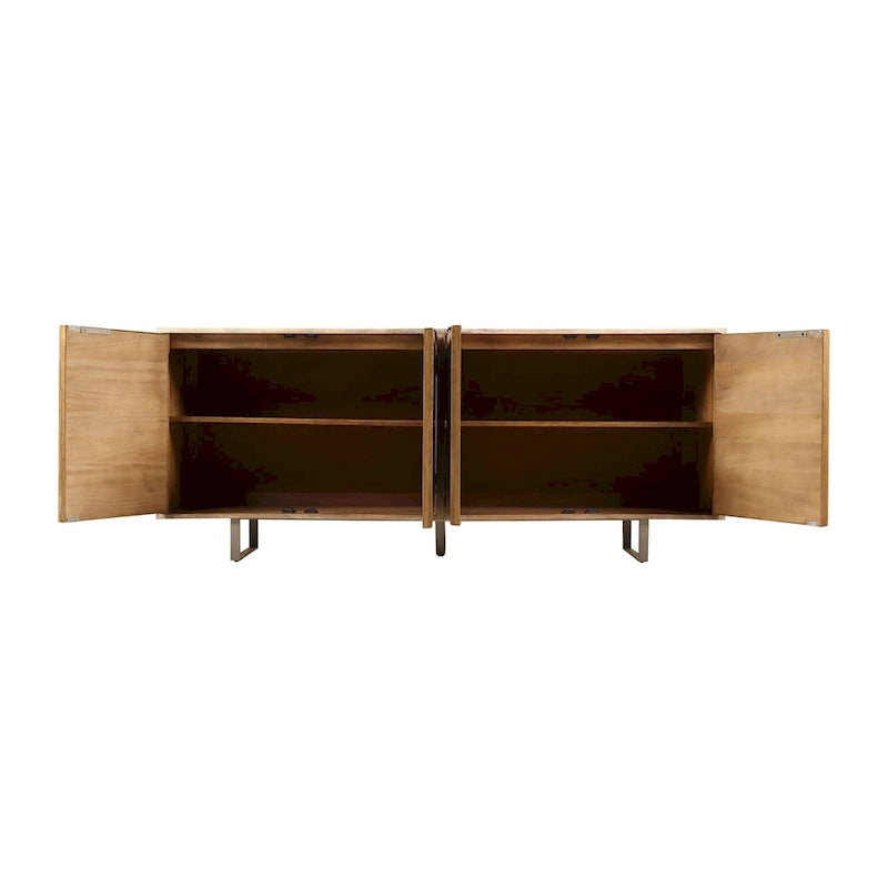 Dayton 72-inch Mid-Century Modern Sideboard In Channeled Mango Wood