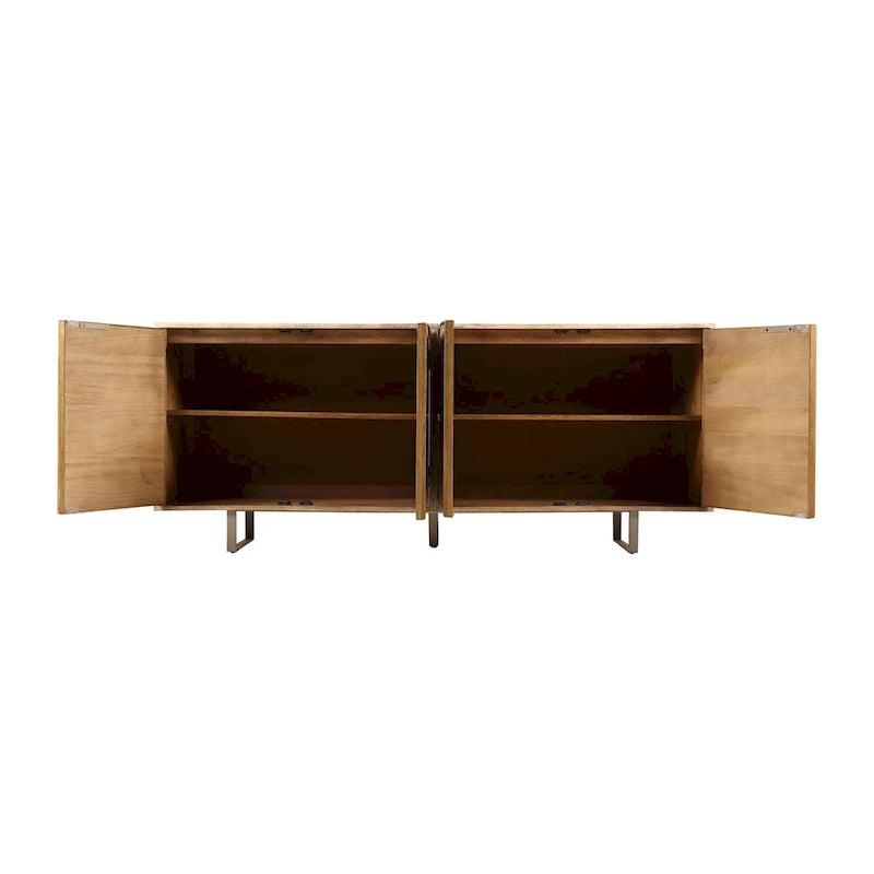 Dayton 72-inch Mid-Century Modern Sideboard In Channeled Mango Wood