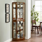 6 Shelf Corner Curio Display Cabinet with Lights