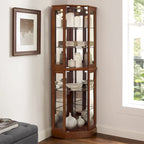 6 Shelf Corner Curio Display Cabinet with Lights
